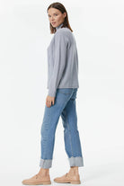 Yarım Balıkçı Saç Örgülü Triko Kazak - Mavi (5) Sementa