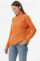 Yarım Balıkçı Saç Örgülü Triko Kazak - Taba (4) Sementa