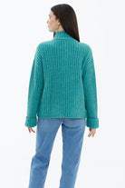 Yarım Balıkçı Yaka Düğmeli Kazak - Mint (4) Sementa