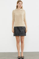 Yünlü Kısa Kol Yakalı Triko Kazak - Somon (1) Sementa