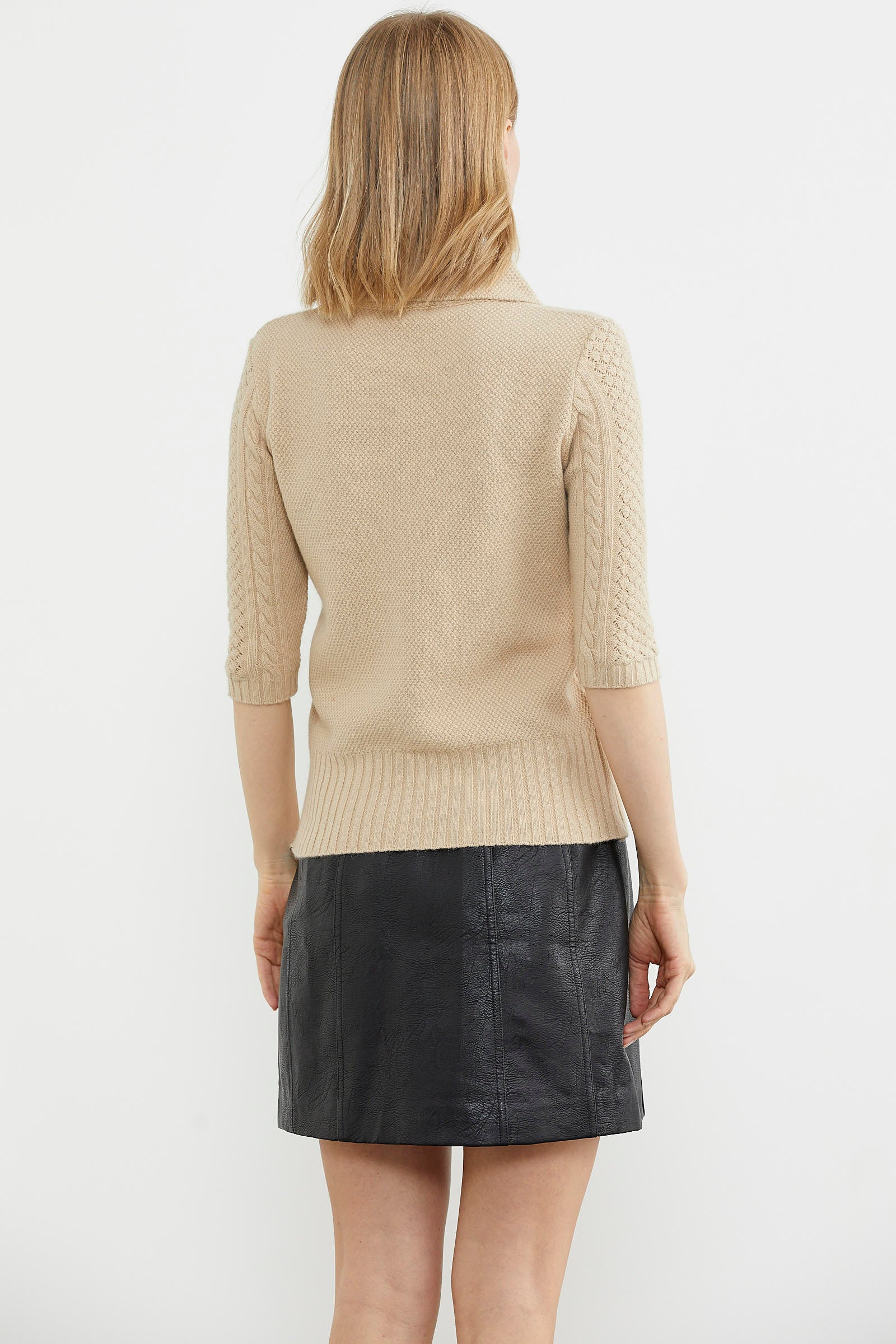 Yünlü Kısa Kol Yakalı Triko Kazak - Somon (6) Sementa