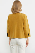 Zincir Detaylı Kalın Yünlü Triko Ceket - Güneş - Kahverengi (4) Sementa