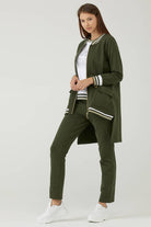 Arkası Uzun Fermuarlı Üçlü Eşofman Takım - Haki (2) Sementa