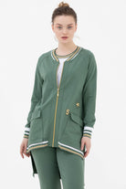 Arkası Uzun Fermuarlı Üçlü Eşofman Takım - Yeşil (1) Sementa