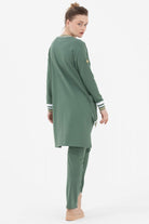 Arkası Uzun Fermuarlı Üçlü Eşofman Takım - Yeşil (3) Sementa