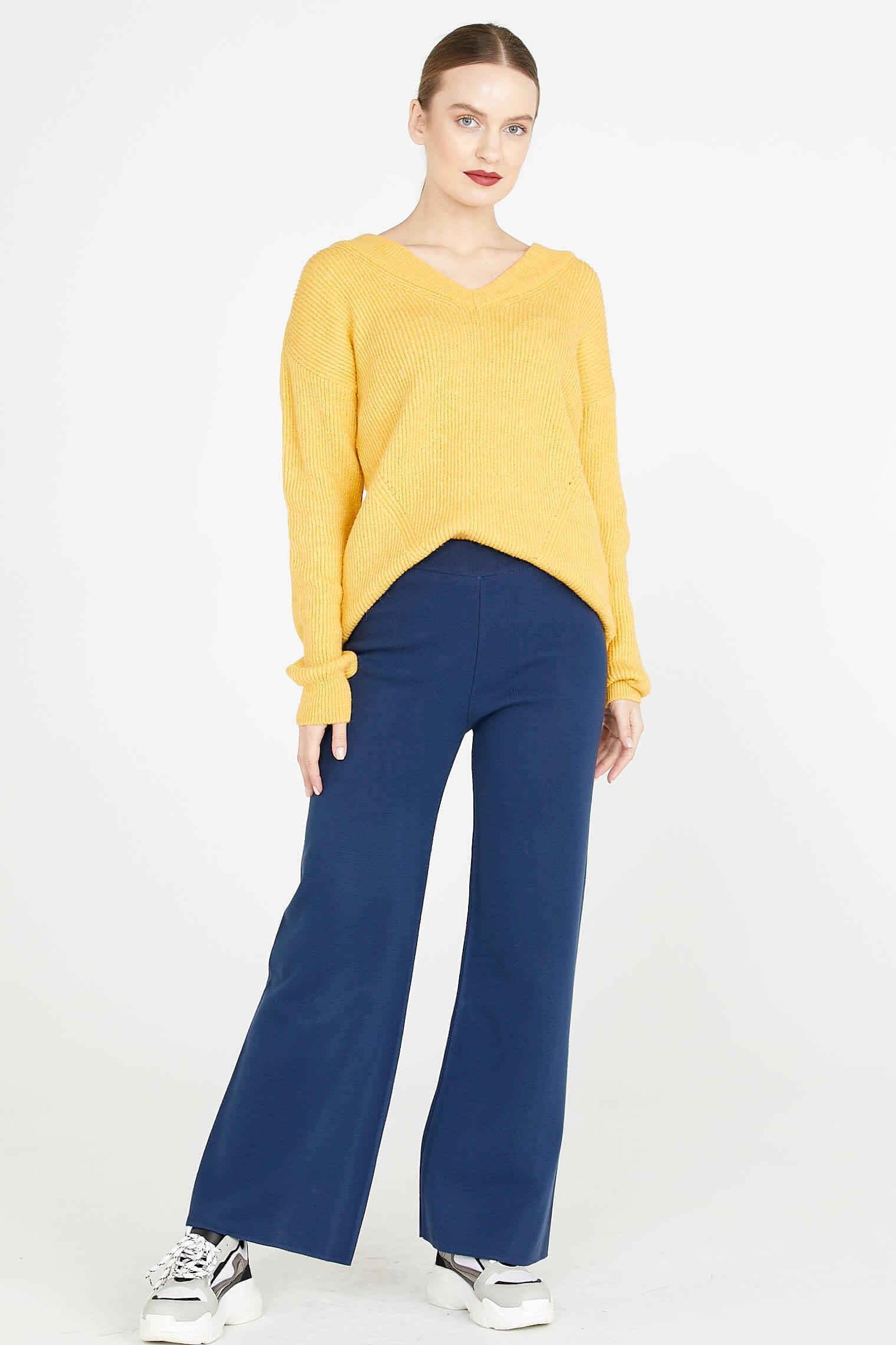 Bol Paça Triko Pantolon - Lacivert (2) Sementa