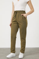 Büyük Beden Beli Lastikli Eşofman Altı - Haki (2) Sementa