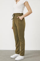 Büyük Beden Beli Lastikli Eşofman Altı - Haki (3) Sementa