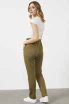 Büyük Beden Beli Lastikli Eşofman Altı - Haki (4) Sementa