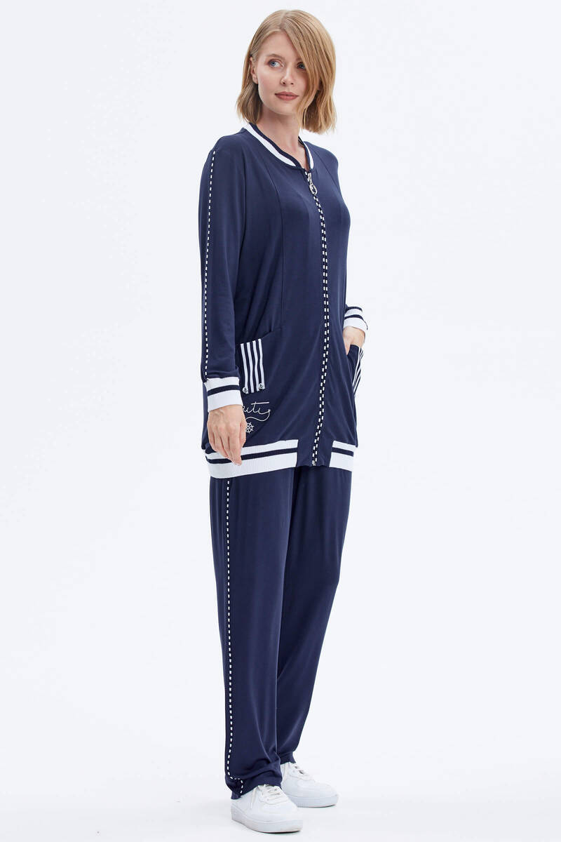 Cep Detaylı Rahat Kalıp İkili Takım - Lacivert (2) Sementa