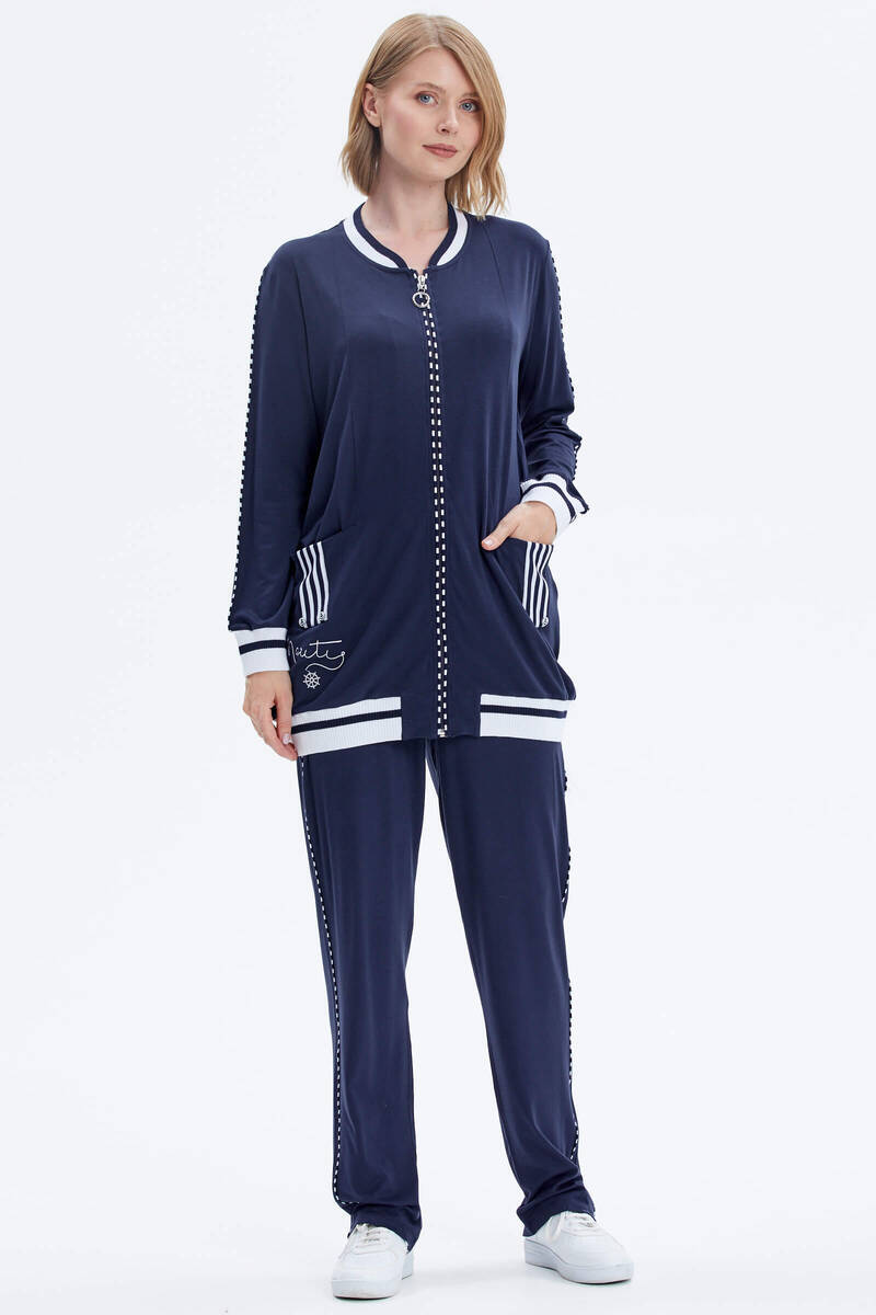 Cep Detaylı Rahat Kalıp İkili Takım - Lacivert (4) Sementa