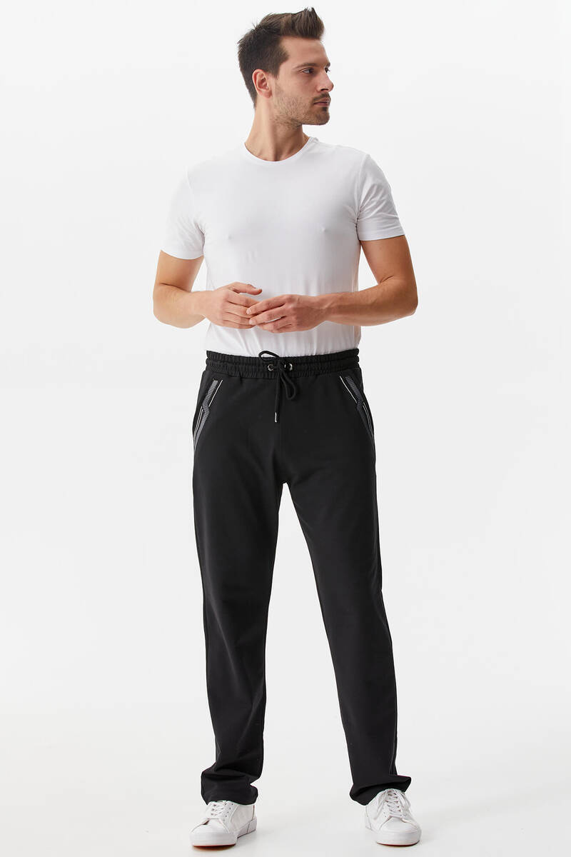 Cep Örme Detaylı Eşofman Altı - Siyah (1) Sementa