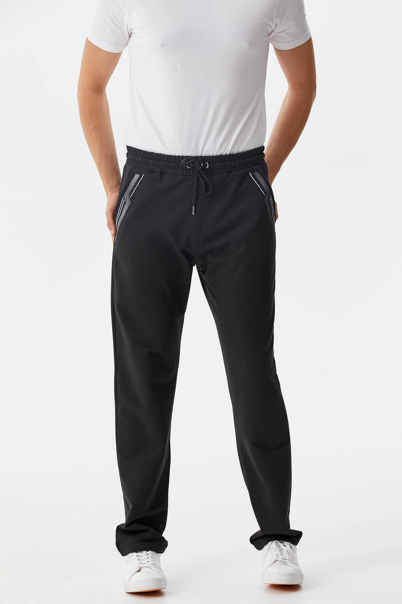 Cep Örme Detaylı Eşofman Altı - Siyah (3) Sementa