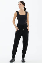 Cepli Bağcıklı Triko Pantolon - Siyah (1) Sementa