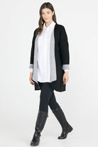 Cepli İki Renk Hırka - Siyah - Gri (2) Sementa