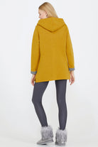 Cepli ve Kapüşonlu Kadın Triko Ceket - Güneş - Gri (4) Sementa