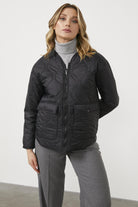 Çift Taraflı Giyilebilen Kapitone Mont - Siyah (2) Sementa