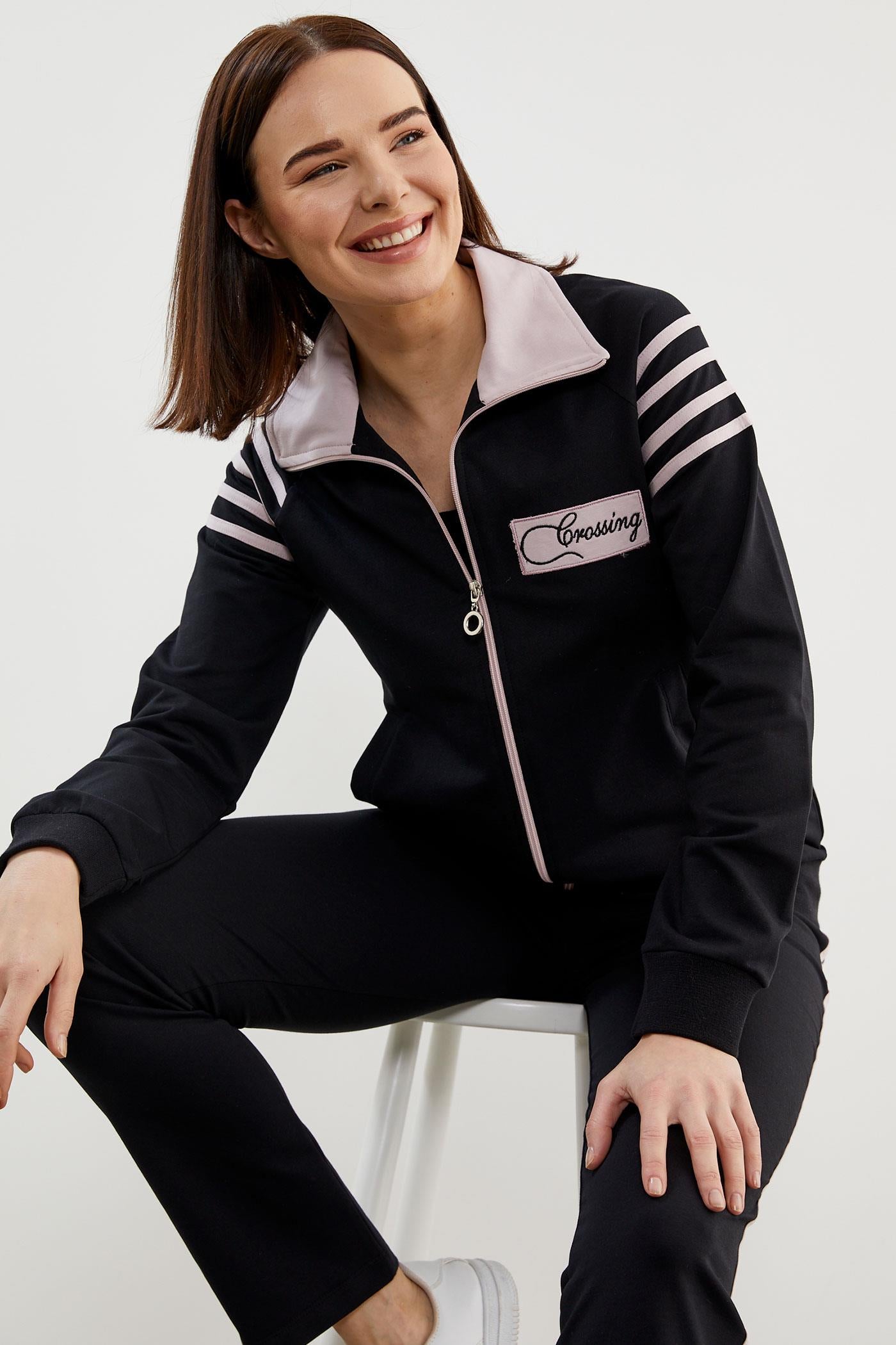 Çizgi Detaylı Dik Yaka Eşofman Takım - Siyah (5) Sementa