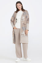 Desenli Triko Kadın Ceket - Bej (1) Sementa