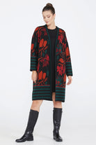 Desenli Triko Kadın Ceket - Siyah (2) Sementa