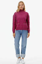 Dik Yaka Cepli Triko Kazak - Kırmızı (2) Sementa