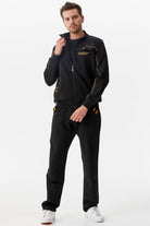 Dik Yaka Fermuarlı Eşofman Takım - Siyah (3) Sementa