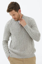 Dik Yaka Fermuarlı Triko Kazak - Sütlü Kahve (1) Sementa