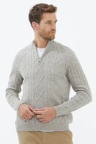 Dik Yaka Fermuarlı Triko Kazak - Sütlü Kahve (3) Sementa