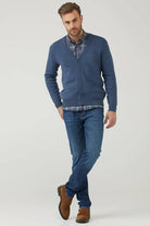 Erkek Cepli Triko Hırka - Indigo (1) Sementa