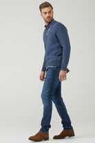 Erkek Cepli Triko Hırka - Indigo (2) Sementa