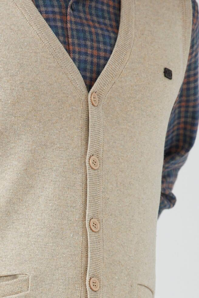 Erkek Çift Cepli Triko Yelek - Bej (3) Sementa