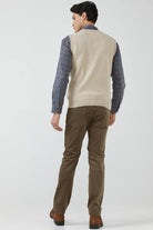 Erkek Çift Cepli Triko Yelek - Bej (4) Sementa