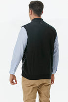 Erkek Dik Yaka Fermuarlı Cepli Triko Yelek - Siyah - Açık Gri (4) Sementa