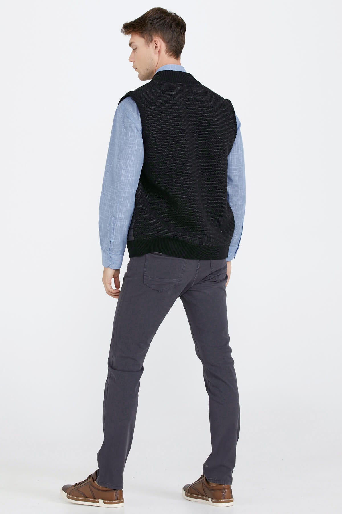 Fermuarlı Kapitone Erkek Yelek - Siyah (4) Sementa