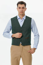 Fileto Cepli Düğmeli Yelek - Yeşil (1) Sementa