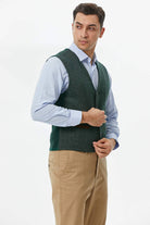 Fileto Cepli Düğmeli Yelek - Yeşil (2) Sementa