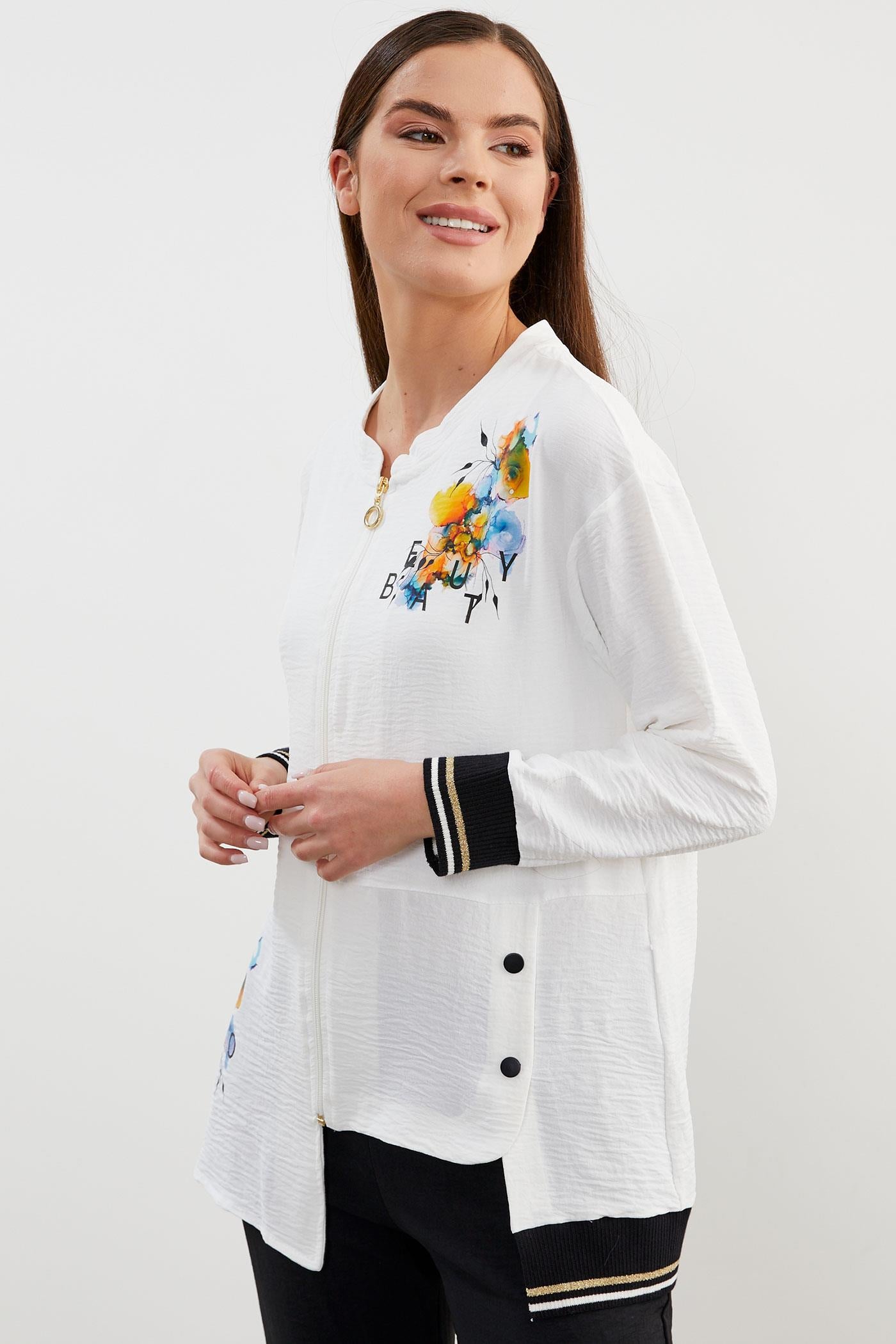 Geniş Beden Baskı Detaylı Krep Takım - Siyah (4) Sementa