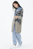 Geniş Polo Yaka Desenli Triko Hırka - Sütlü Kahve (2) Sementa