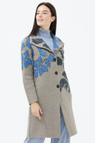 Geniş Polo Yaka Desenli Triko Hırka - Sütlü Kahve (3) Sementa