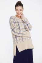 Kadın Desenli Triko Kazak - Bej (1) Sementa