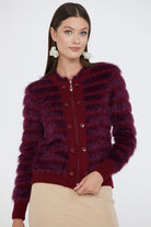 Kadın Triko Ceket - Bordo (1) Sementa