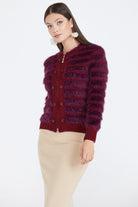 Kadın Triko Ceket - Bordo (2) Sementa