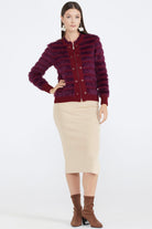 Kadın Triko Ceket - Bordo (3) Sementa