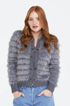 Kadın Triko Ceket - Gri (1) Sementa