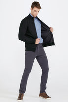 Kapitone Fermuarlı Erkek Triko Ceket - Siyah (3) Sementa