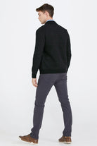 Kapitone Fermuarlı Erkek Triko Ceket - Siyah (4) Sementa