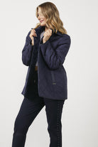 Kapitone Rahat Kalıp İçi Peluş Mont - Lacivert (2) Sementa