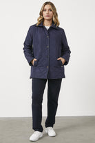 Kapitone Rahat Kalıp İçi Peluş Mont - Lacivert (4) Sementa