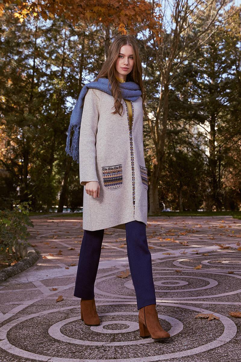 Kadın Kapüşonlu Fermuarlı Triko Ceket - Bej (1) Sementa