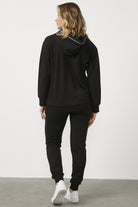 Kapüşonlu Kanguru Cepli Eşofman Takım - Siyah (5) Sementa